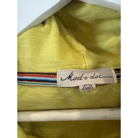 Mod o doc Cowl Neck Lime Green Slub Knit Cotton Top Women's XS Long Sleeve - Picture 3 of 9